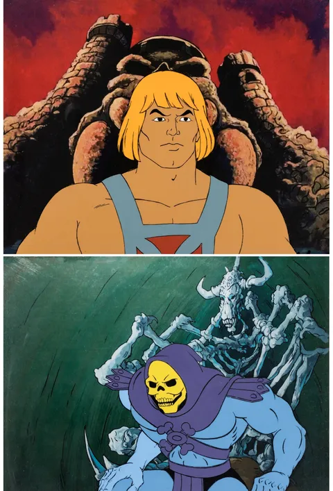 He-Man and the Masters of the Universe Pair of He-Man and Skeletor Production Cels (Filmation, c. 1983-85). (Total: 2)