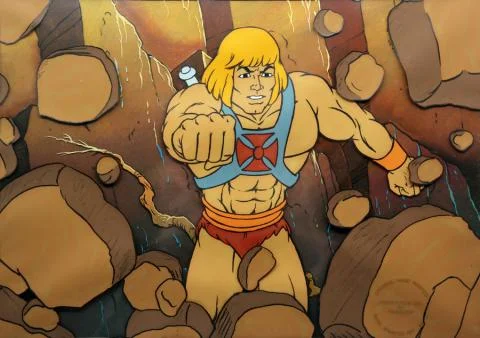 He-Man Production Cel & Background (Van Eaton)