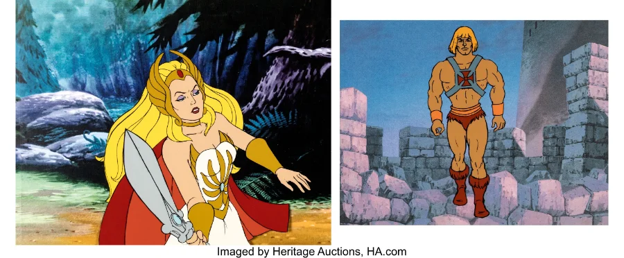He-Man and She-Ra pair of original production cels