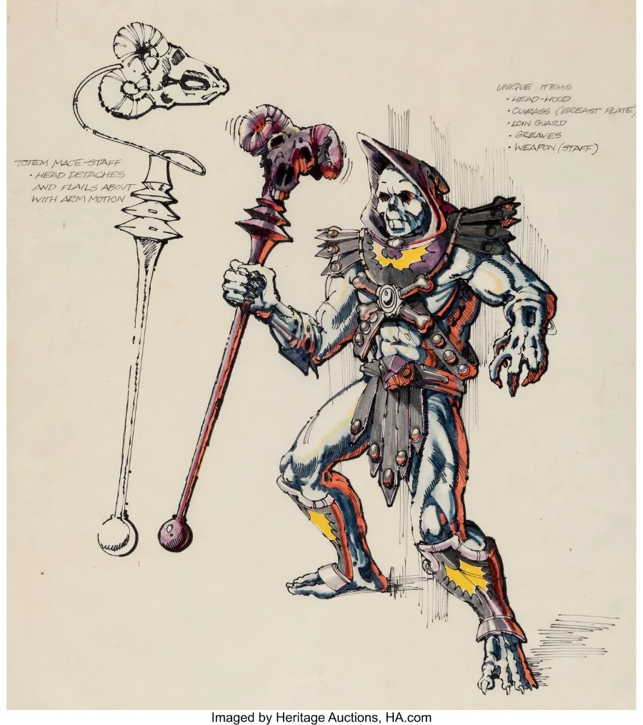 Skeletor De-Man original concept artwork by Mark Taylor