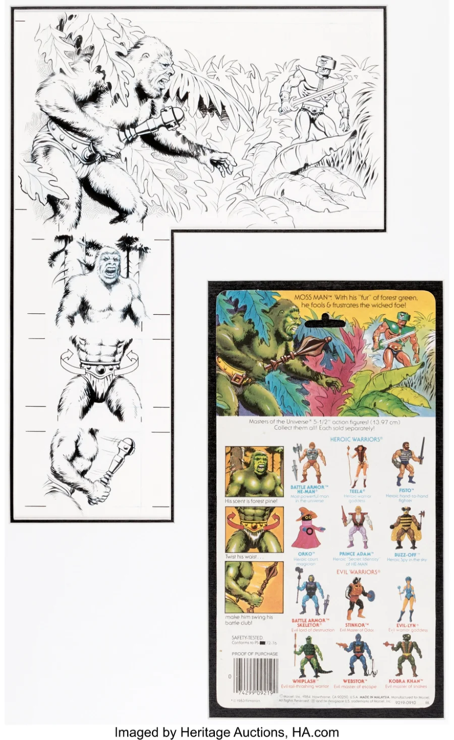 Dave Stevens Moss Man blister card back illustration