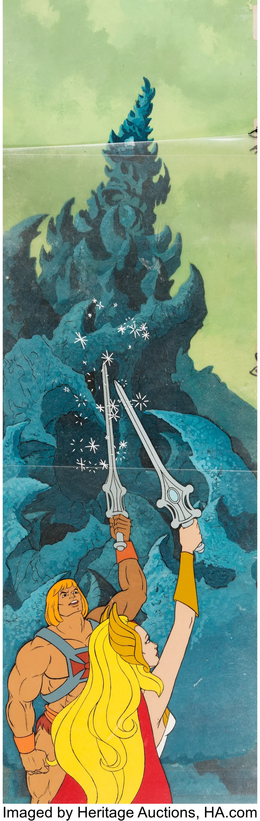 He-Man and She-Ra pan production cel setup