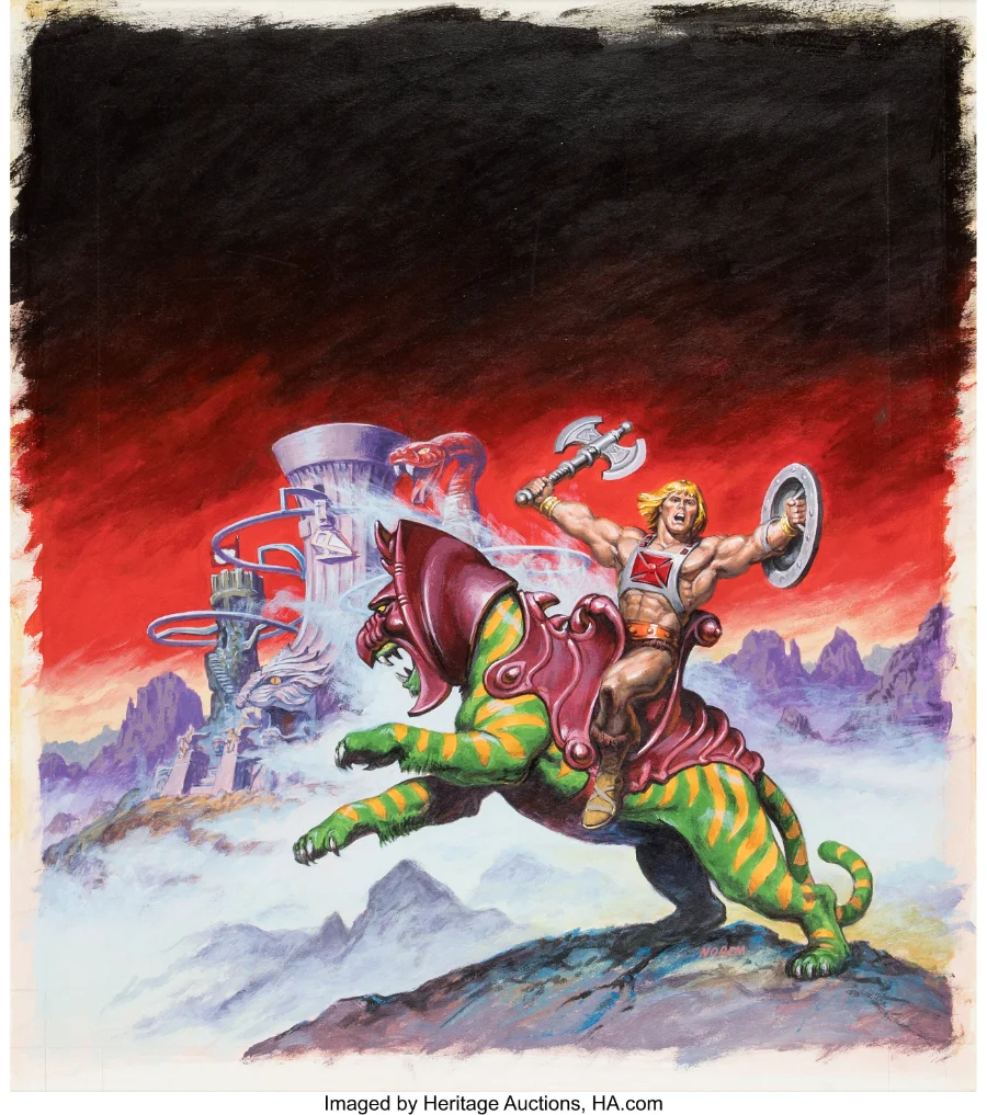 Earl Norem He-Man and Battlecat painting