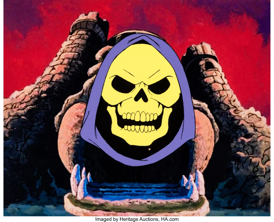 The Dragon Invasion Skeletor original production cel setup