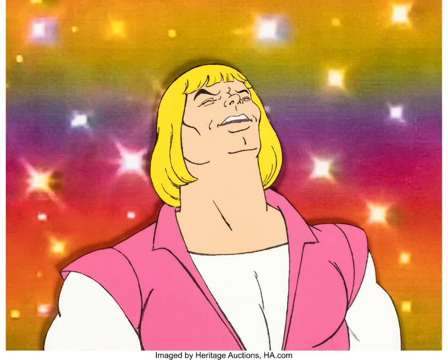 Prince Adam production cel, top sale of the window