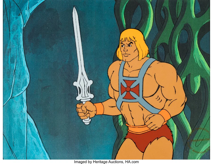 He-Man production cel, Filmation circa 1983