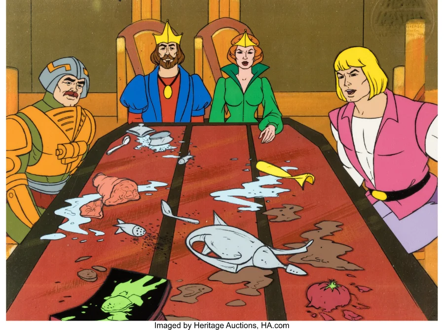 Daimar the Demon Man-At-Arms King Randor Queen Marlena and Prince Adam production cel