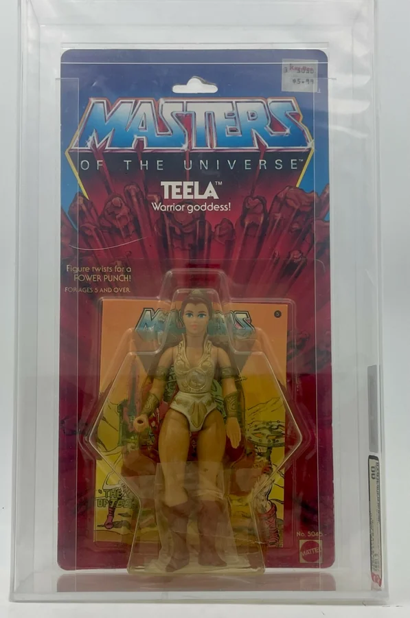 Vintage 1982 Teela 8-back carded figure graded AFA 80 in an AFA case
