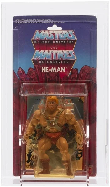 Canadian 8-back He-Man carded figure with Takara sticker graded AFA 60