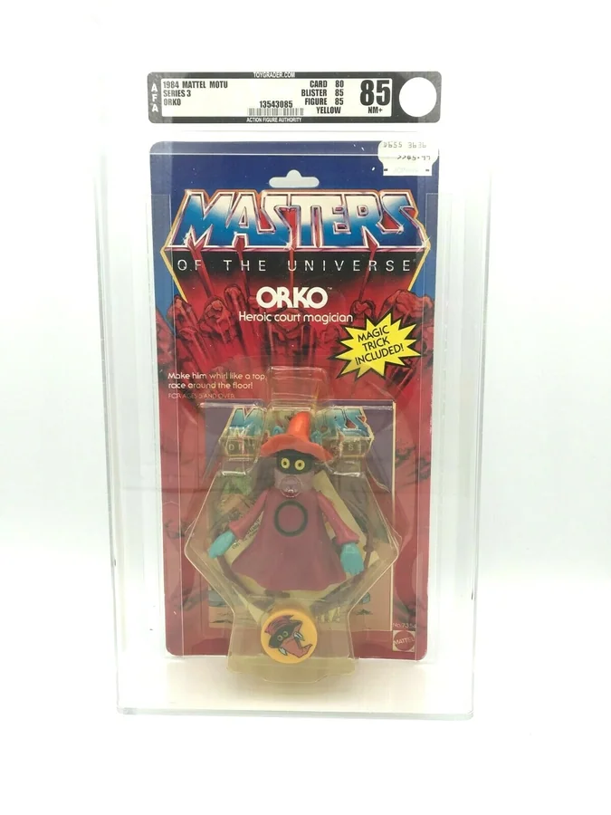 Orko Series 3 carded figure graded AFA 85