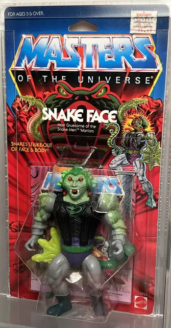 AFA 85 He-Man 1987 MOTU Mattel Snake Face Series 6 NEW (80-85-85) High Grade NM+