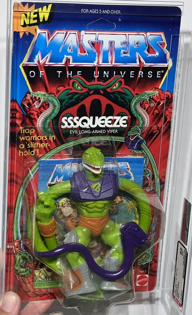 AFA 85 He-Man 1987 MOTU Mattel Sssqueeze Series 6 NEW (80-85-85) High Grade NM+