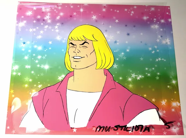 HeMan FIRST EPISODE Original Production cel Masters Universe Prince Adam meme