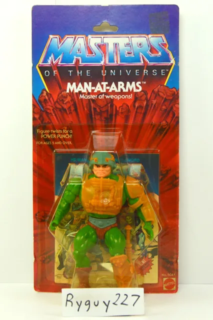 MOTU, Man-At-Arms, 8-back, Masters of the Universe, MOC, sealed figure, He-Man
