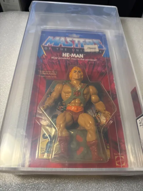 MOTU 1982 Vintage RARE 8 card Back He-Man SEALED AFA 75 NM GRADED!