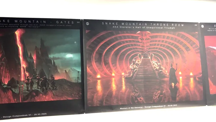 The Gates board beside the Throne Room board, captioned as Skeletor's Hall of Unspeakable Triumph.