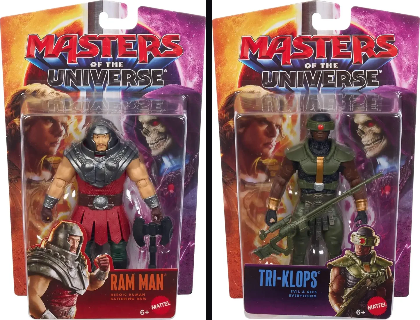 Ram Man and Tri-Klops packaging images complete the MOTU Core Wave 4 lineup