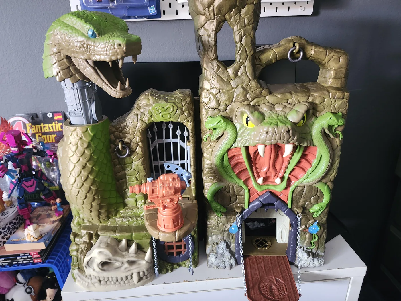 The assembled Snake Lair seen wider, with the periscope snake head raised