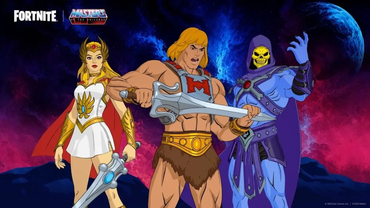 He-Man, Skeletor, and She-Ra land in Fortnite, the first Mattel crossover, with the HEYYEYAA meme as an emote