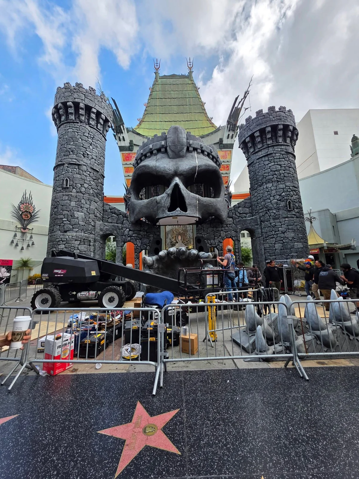A full-scale Castle Grayskull facade rose over the TCL Chinese Theatre.