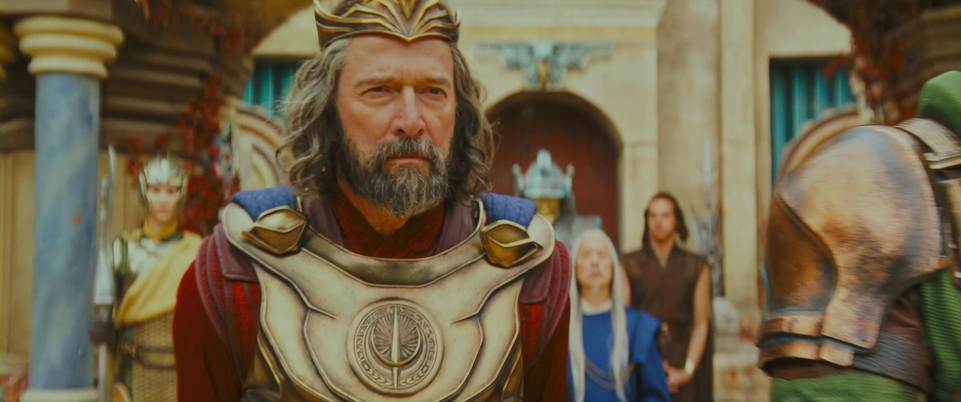 King Randor of Eternia, Adam’s father, watches over his court.