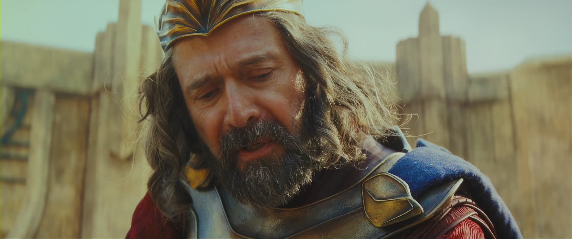 A grave King Randor, the weight of the coming war already on him.
