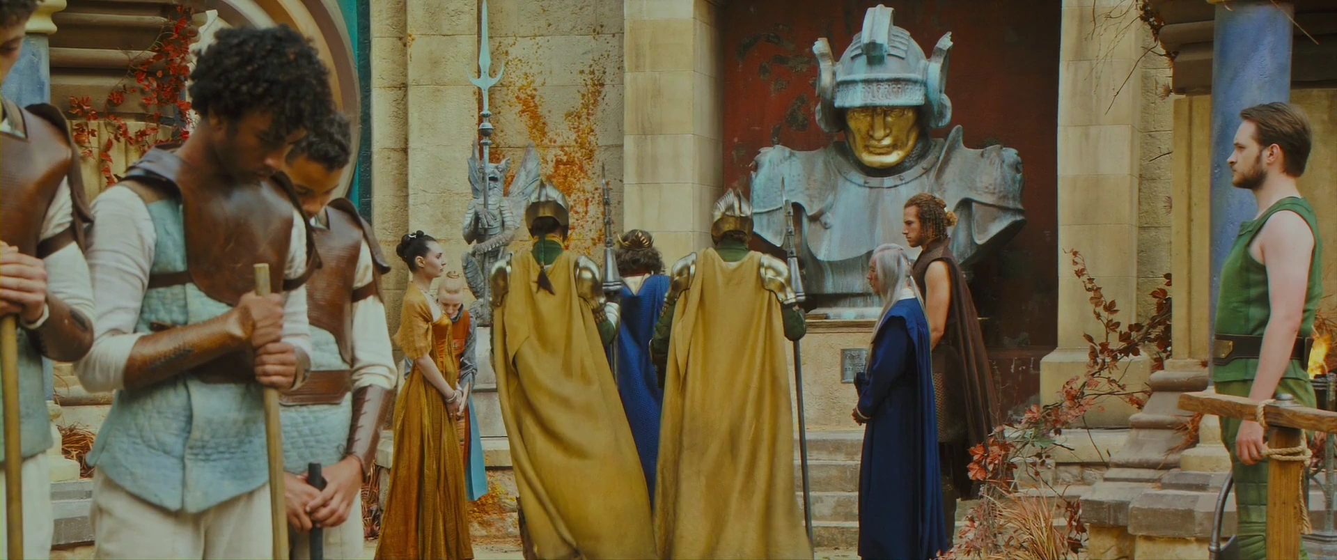 Eternos gathers beneath its great golden guardian as Skeletor’s forces close in.