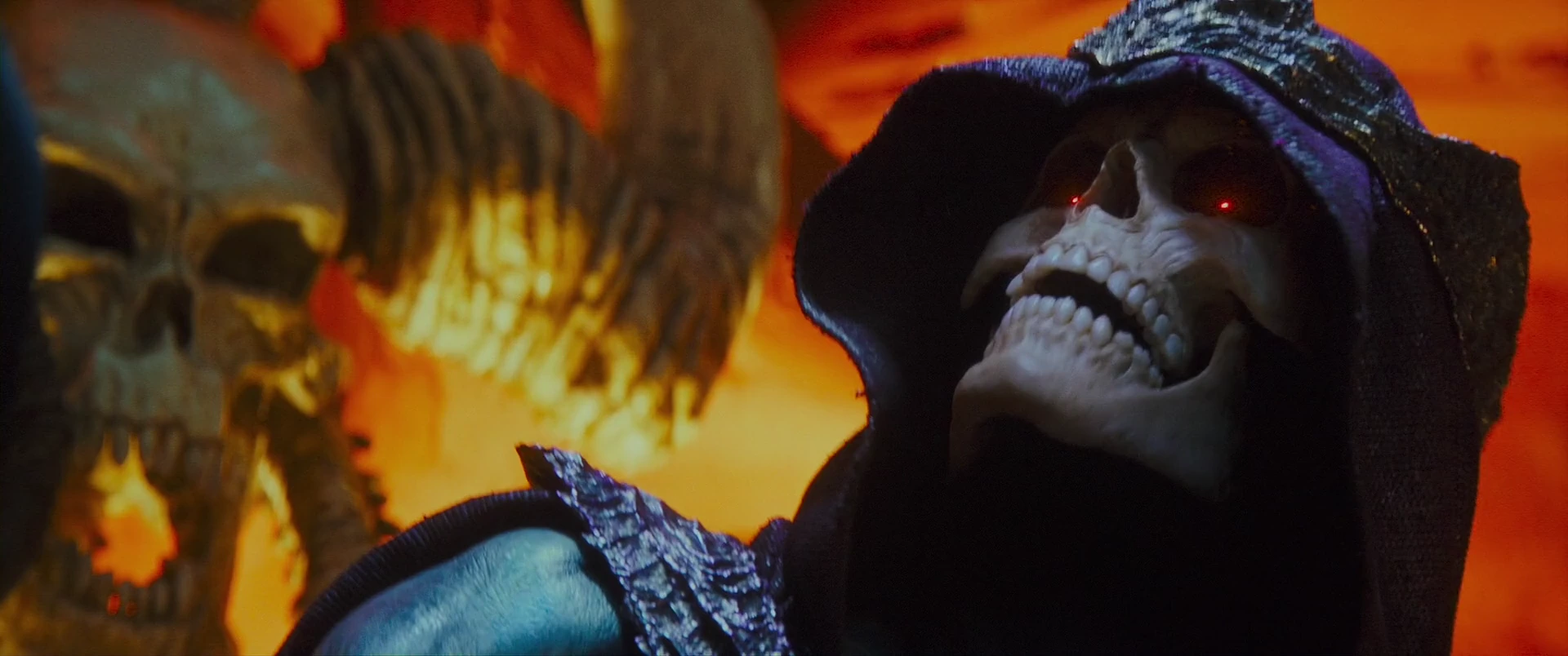 The skull beneath the sorcerer: Keldor, remade as Skeletor.