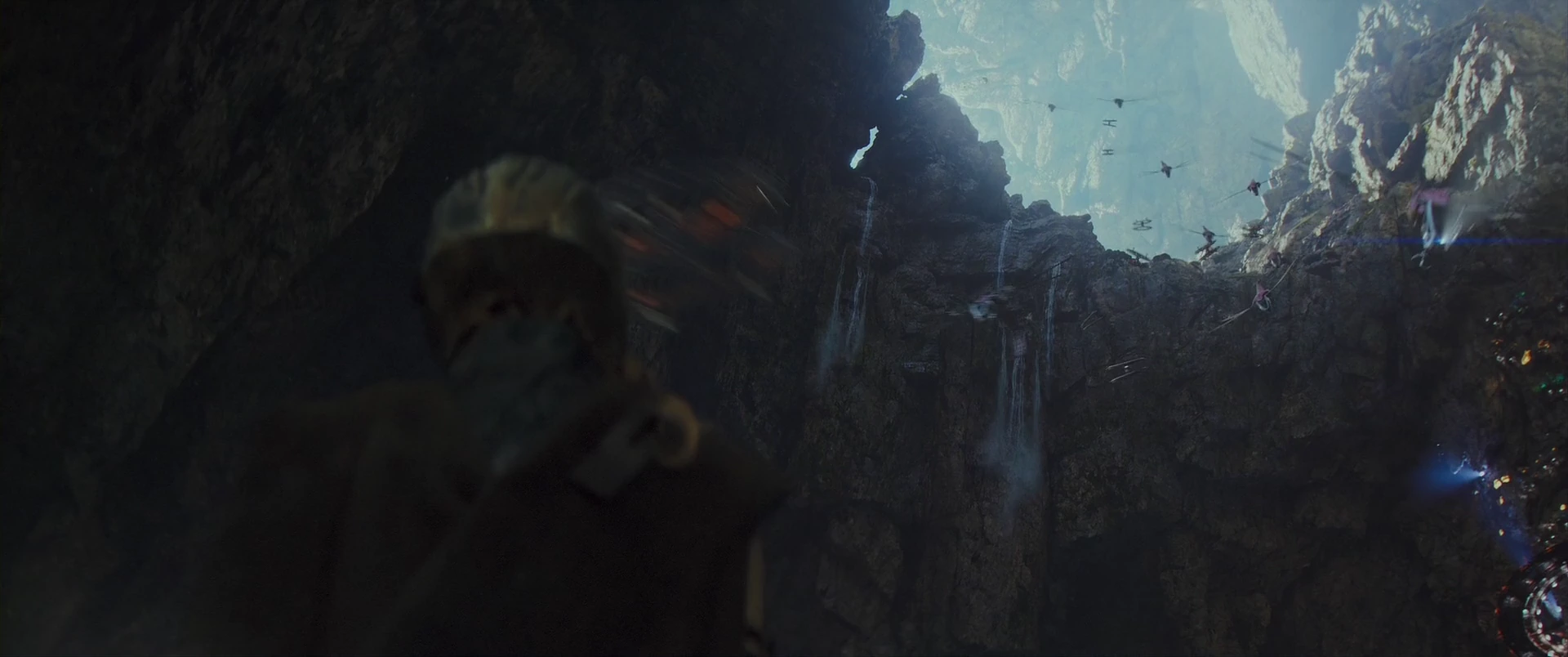 The fight spills into Eternia’s canyons as Skeletor’s forces give chase.