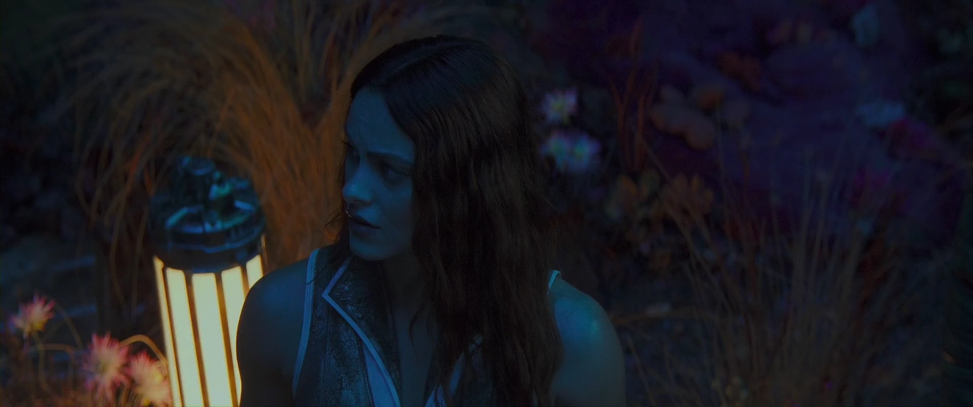 Teela alone in the blue Eternian night.