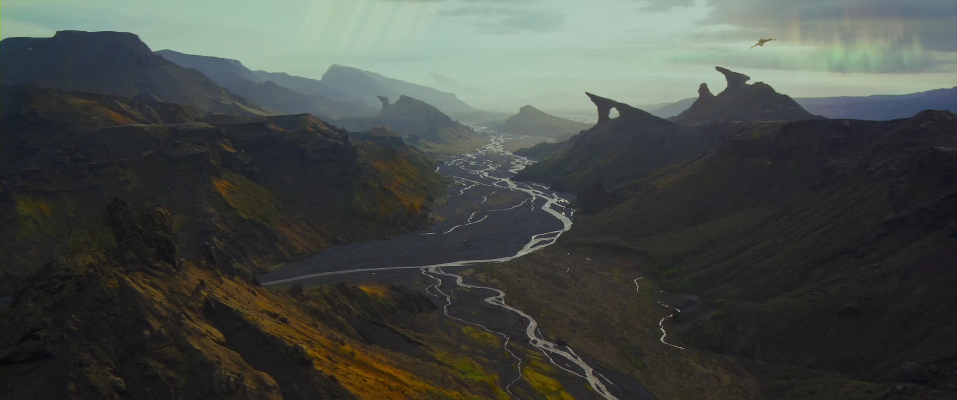 The braided rivers and ridges of Eternia from the air.