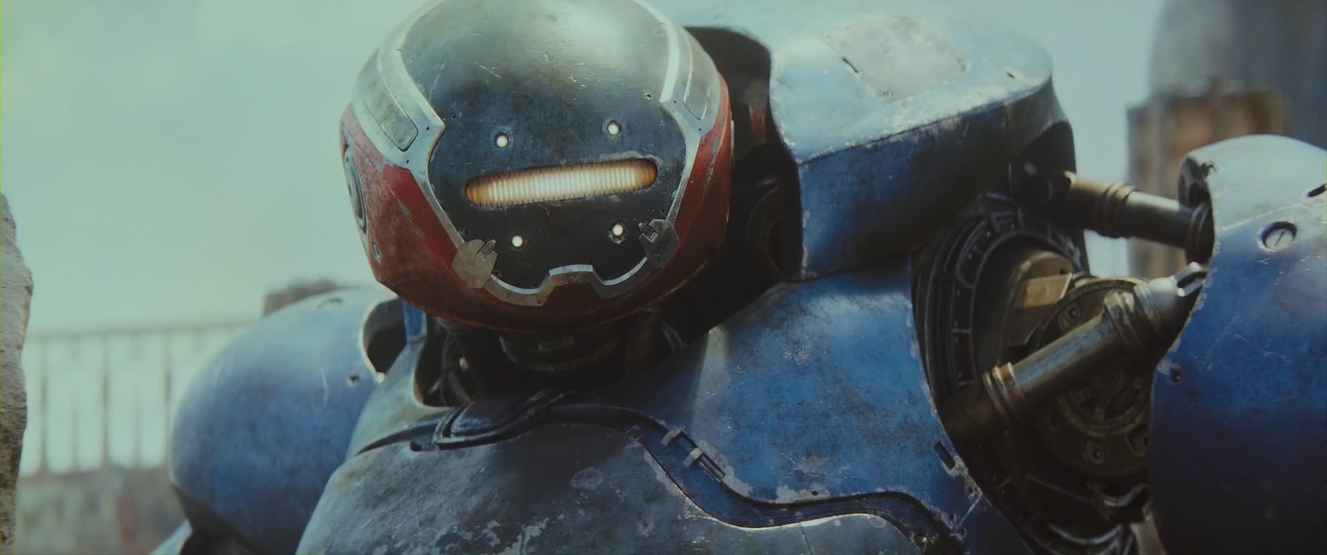 The glowing visor of one of Skeletor’s war machines.