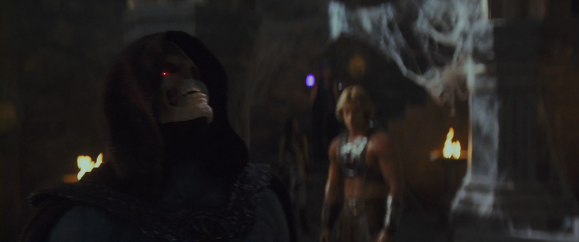 Skeletor turns to find He-Man risen behind him.