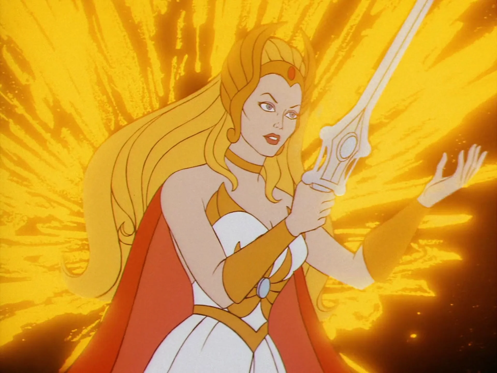 She-Ra fully transformed, radiant with light
