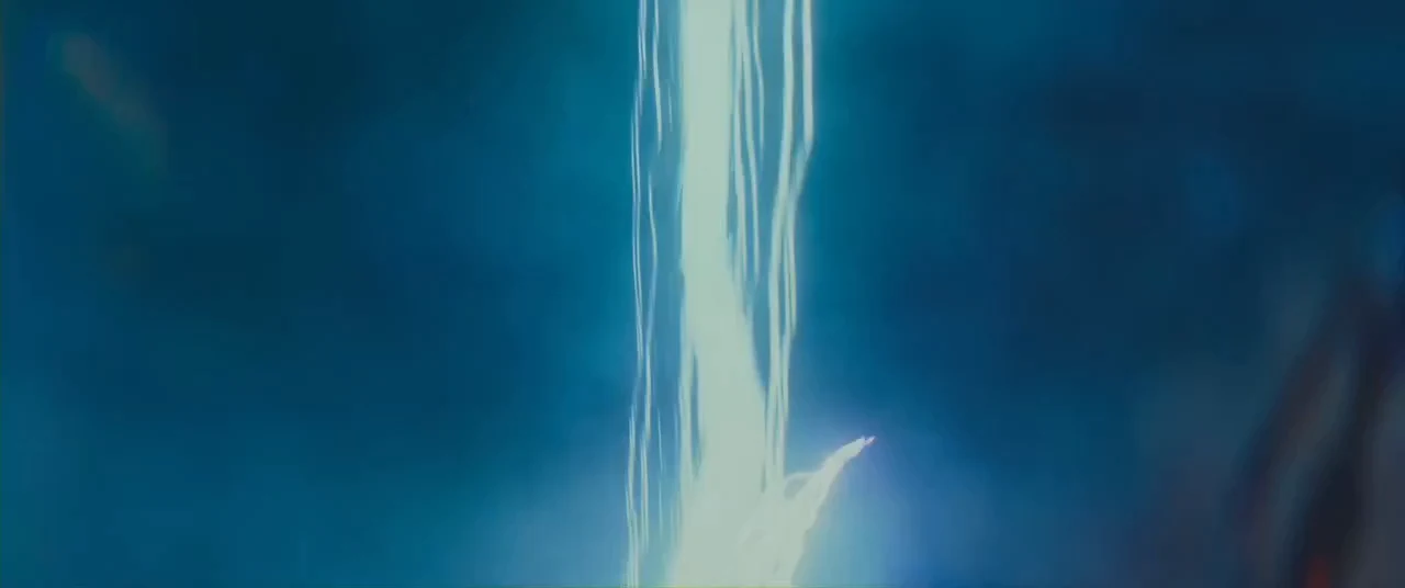 She-Ra's transformation, a column of power, in Masters of the Universe (2026)