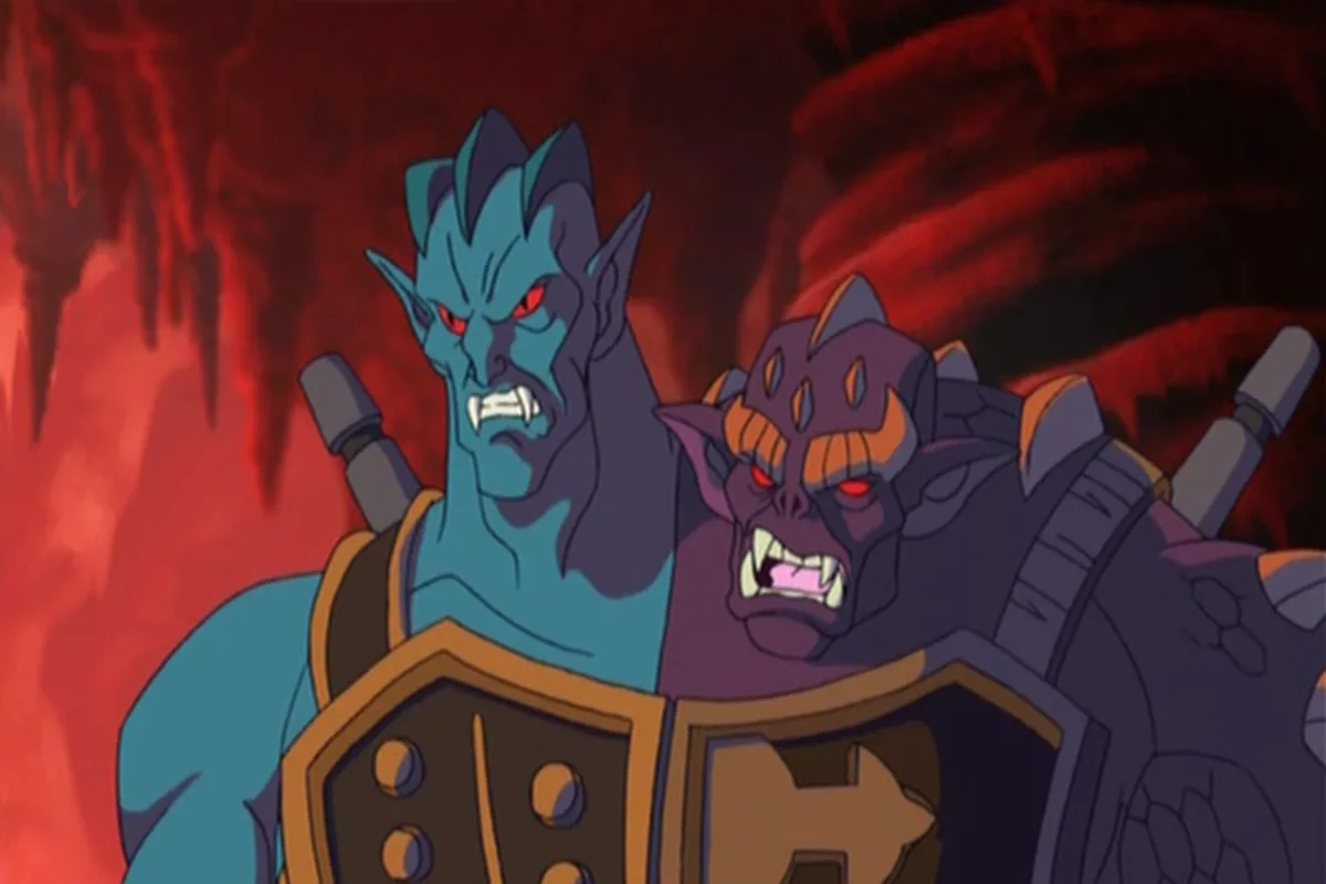 Two-Bad bares his fangs as both heads glare.