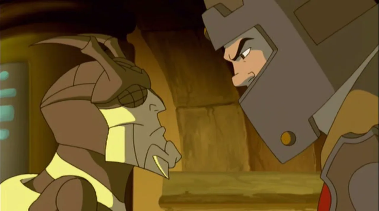 Buzz-Off and Ram-Man square off nose to nose
