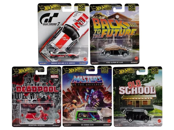 Hot Wheels Premium Pop Culture 2025 Mix 3 Set of 5 Vehicles