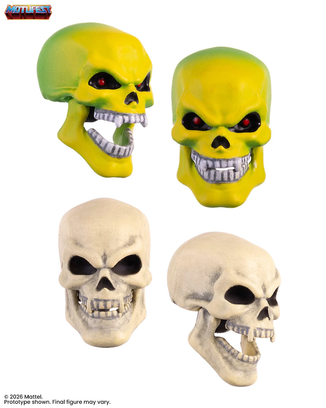 Skeletor yellow and bone interchangeable portraits