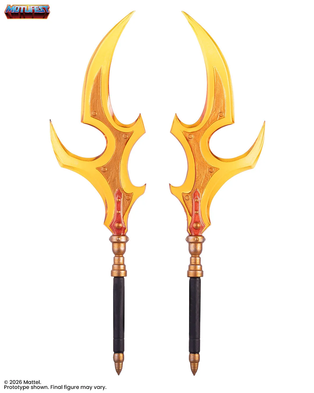 Two Fire Blade accessories for Fire Armor Skeletor